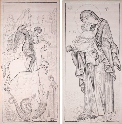 draw024stgeorgeandmotherofgodwithchild.jpg